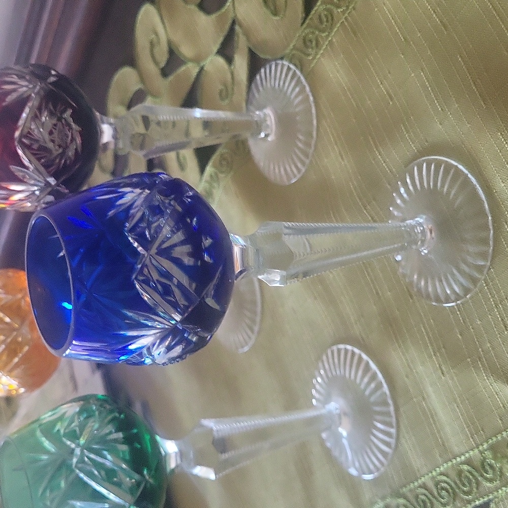 Bavarian Crystal Liqueur Glasses - Picture 3 of 10